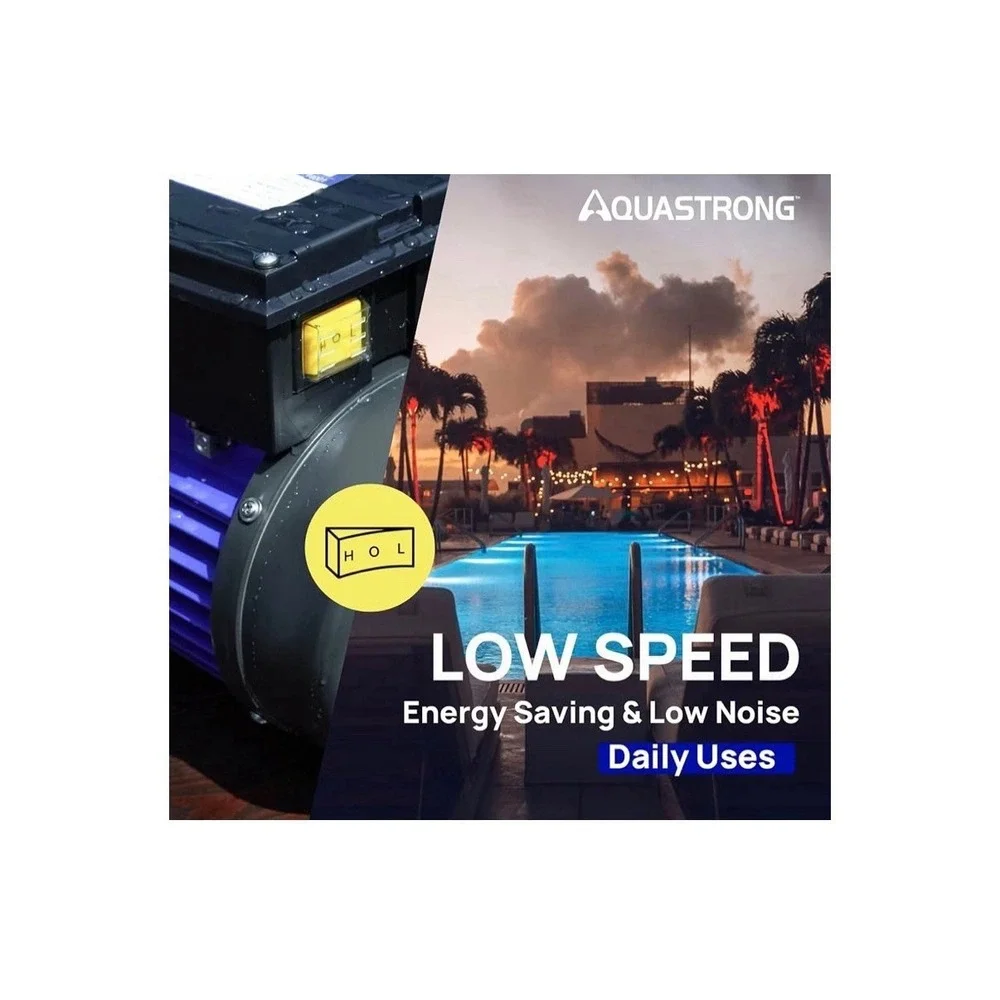 AQUASTRONG In/Above Ground Pool Pump, High Flow Single Speed, 2HP 8917 GPH 220V